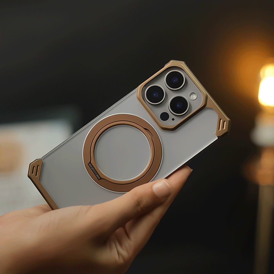 iPhone 16 Series Ultimate Slim Frameless Metal Stand Case