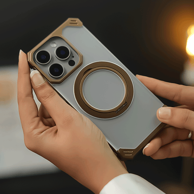 iPhone 16 Series Ultimate Slim Frameless Metal Stand Case