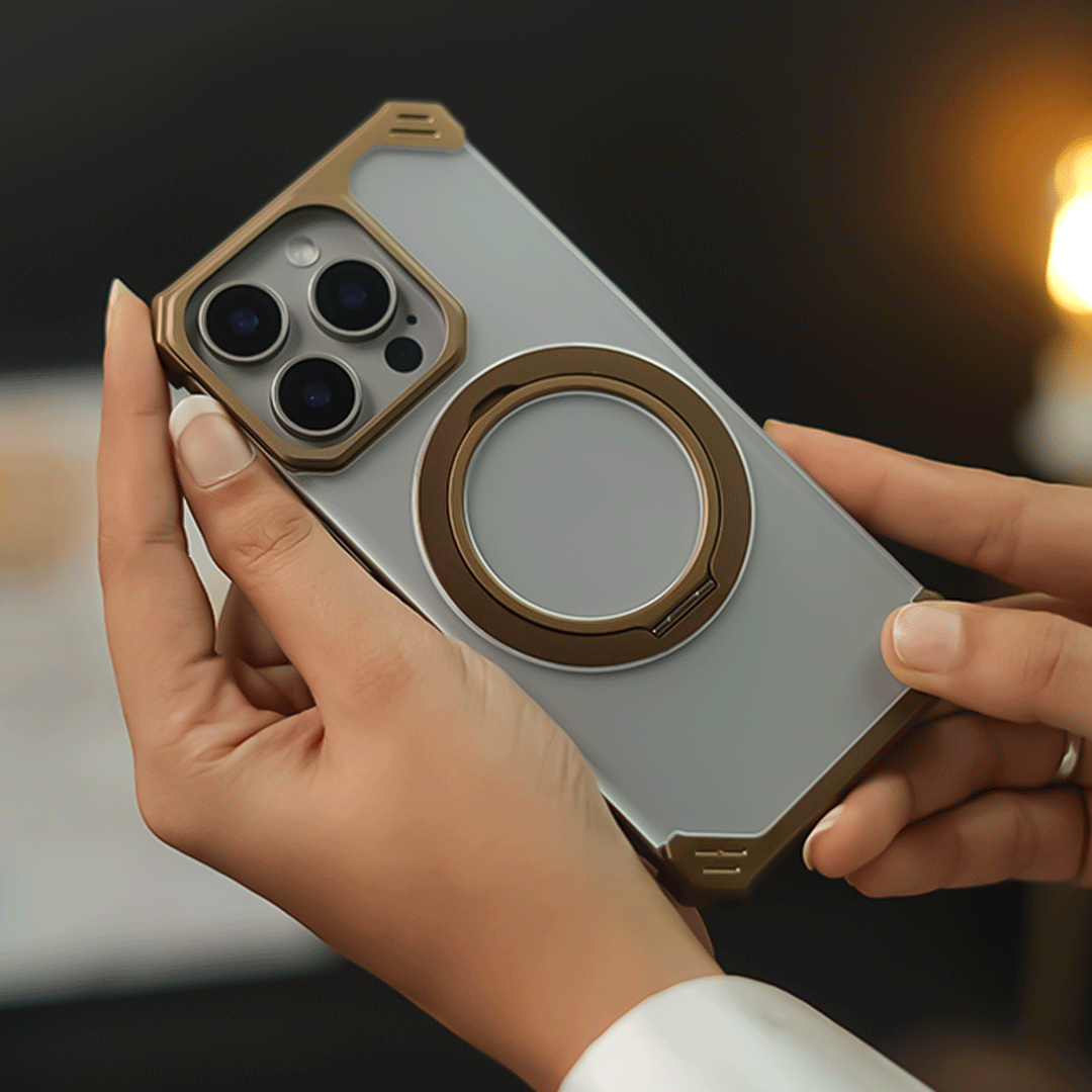 iPhone 16 Series Ultimate Slim Frameless Metal Stand Case