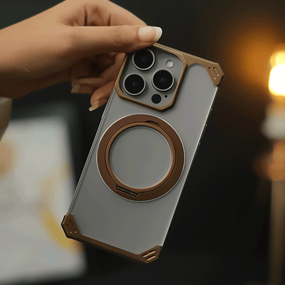 iPhone 16 Series Ultimate Slim Frameless Metal Stand Case