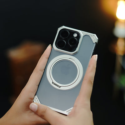 Ultimate Slim Frameless Metal Stand Case - iPhone