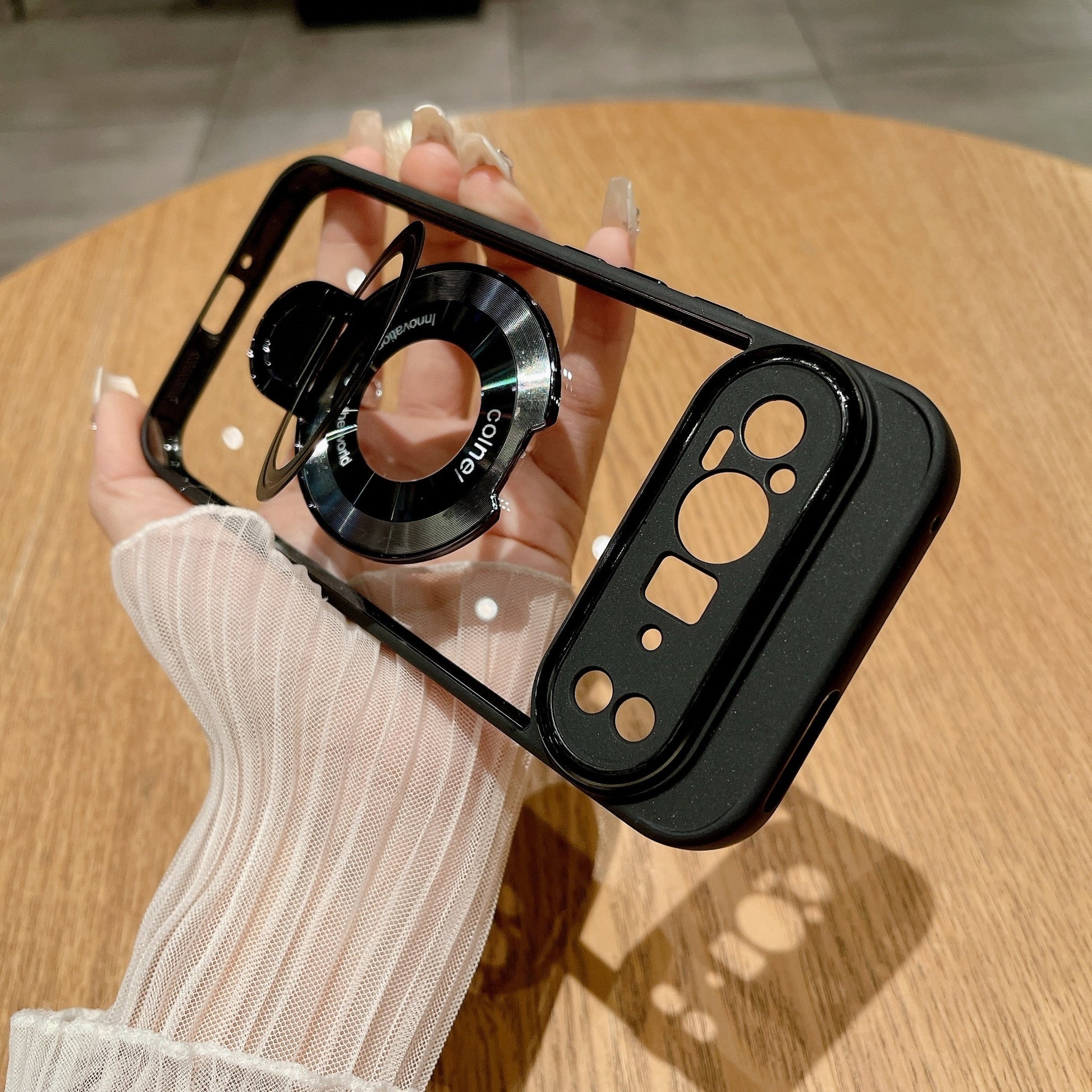 Pixel 7 Series Transparent Rotating Ring Stand Case
