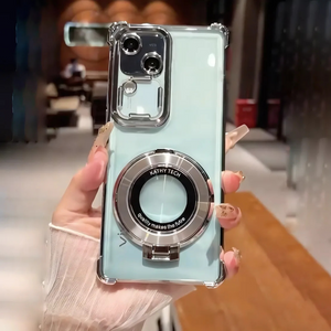 Sleek Clear Metallic Ring Stand Case - Vivo