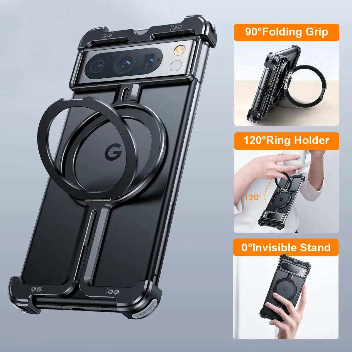 Pixel 7 Series Pivot Guard Magnetic Ring Stand Case