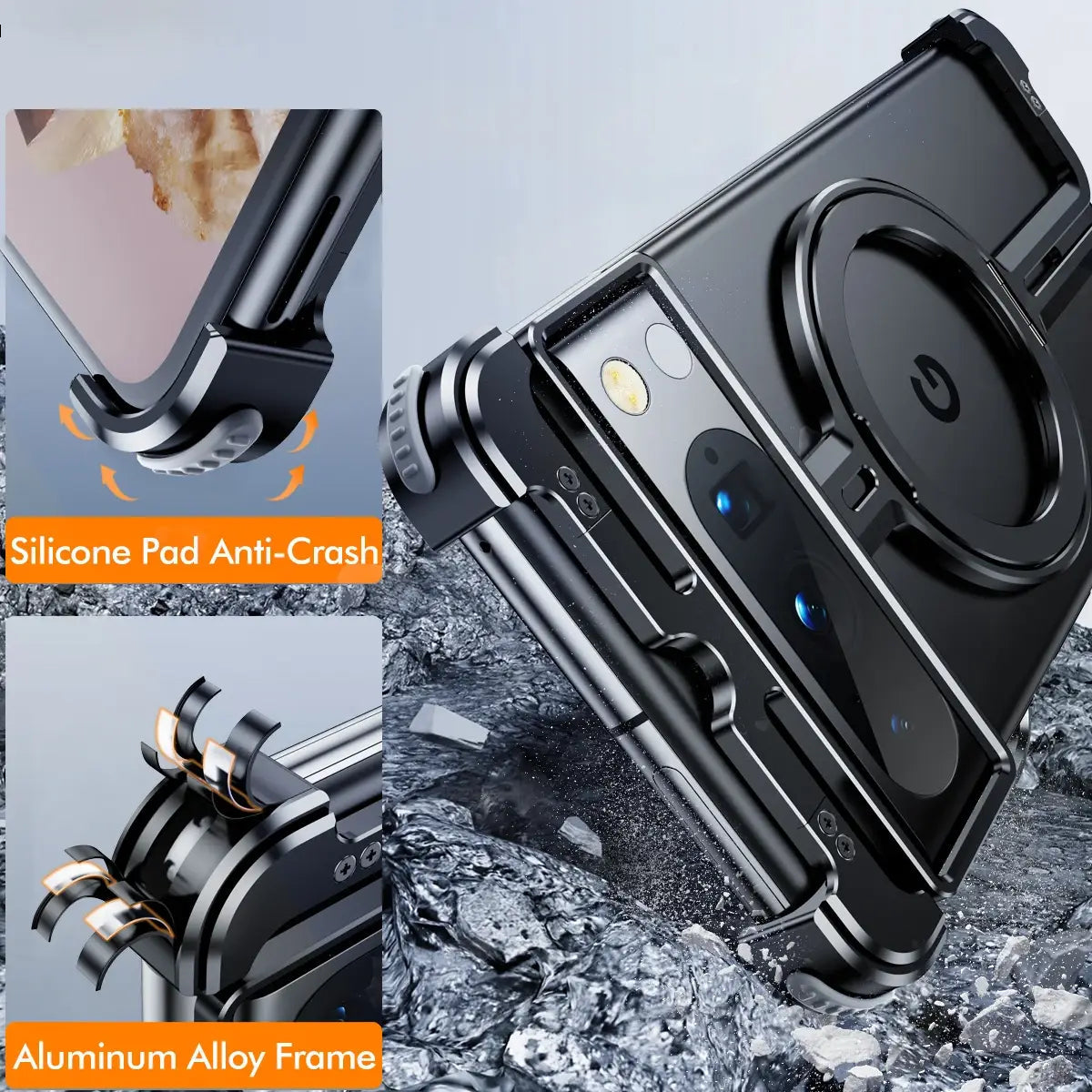 Pixel 8 Series Pivot Guard Magnetic Ring Stand Case