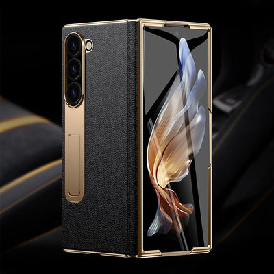 Galaxy Z Fold Series Genuine Leather Magnetic Hinge Case