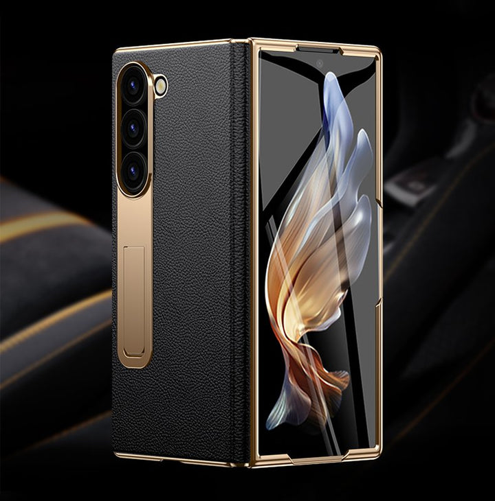 Galaxy Z Fold Series Genuine Leather Magnetic Hinge Case