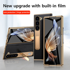 Galaxy Z Fold Series Genuine Leather Magnetic Hinge Case