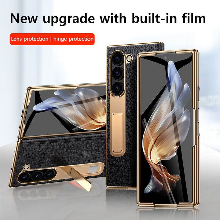 Galaxy Z Fold Series Genuine Leather Magnetic Hinge Case