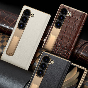 Galaxy Z Fold Series Genuine Leather Magnetic Hinge Case
