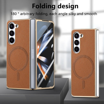Galaxy Z Fold Series Premium Magnetic Leather Case