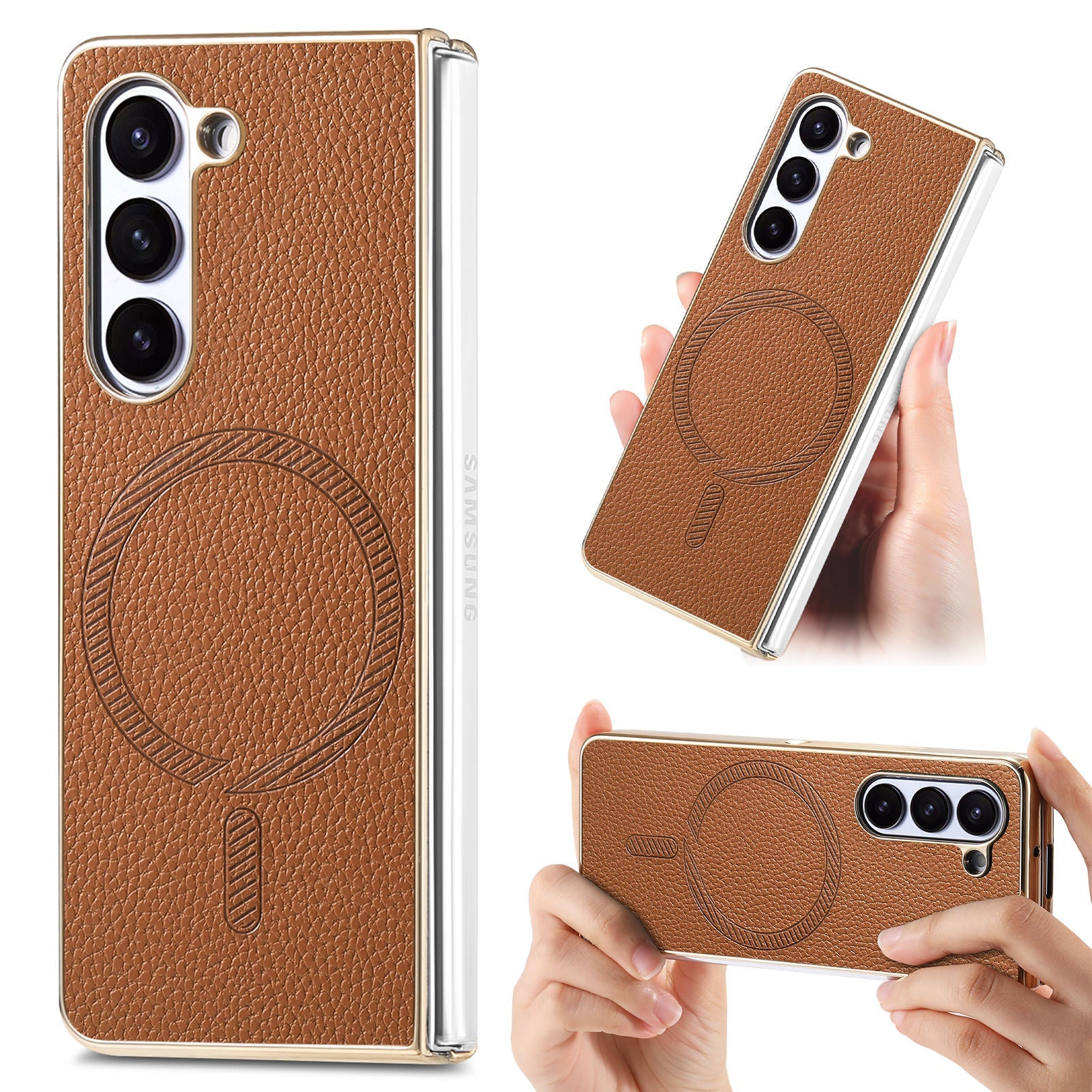 Galaxy Z Fold Series Premium Magnetic Leather Case