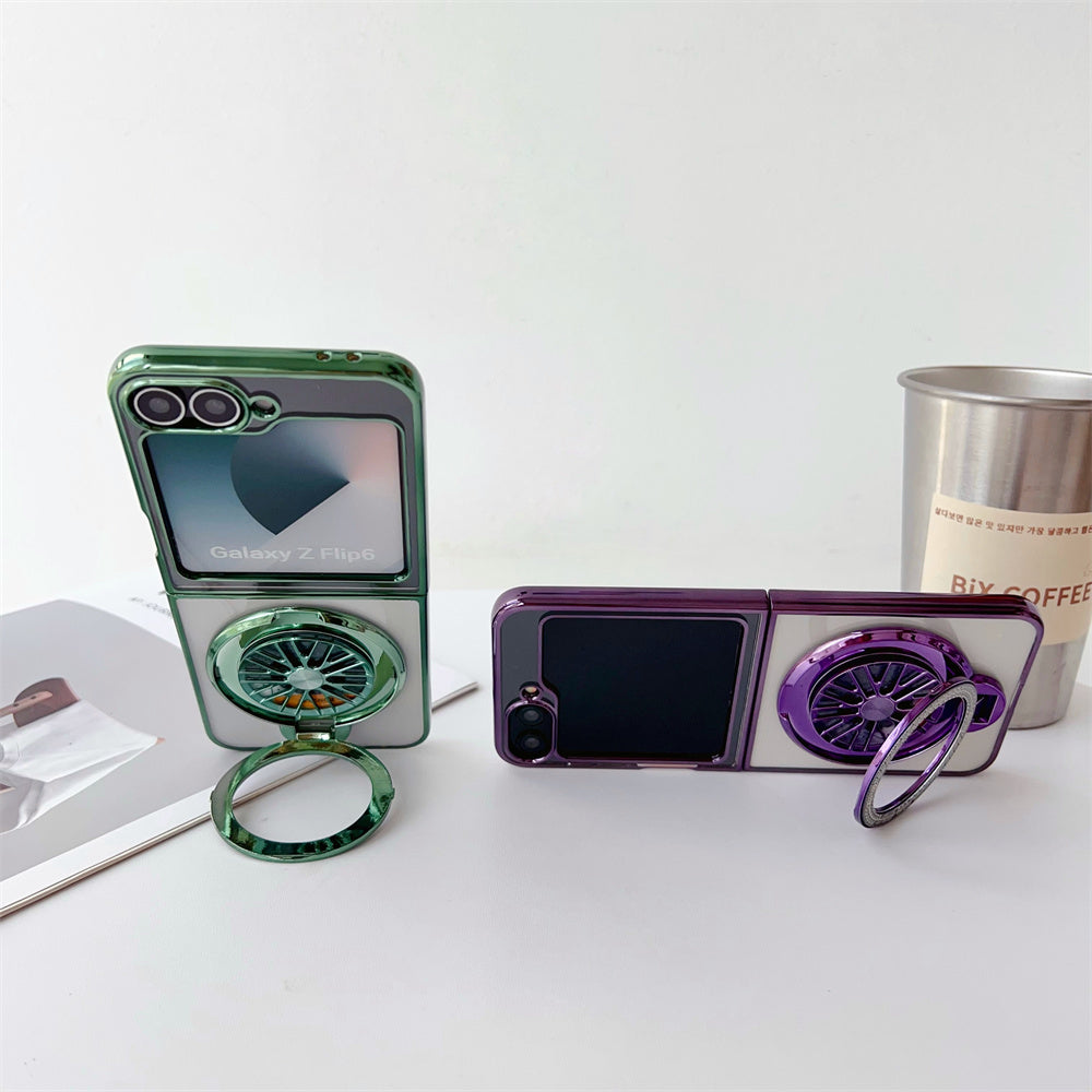 Galaxy Z Flip Series Electroplated Rotating Gyro Magnetic Case