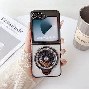 Galaxy Z Flip Series Electroplated Rotating Gyro Magnetic Case