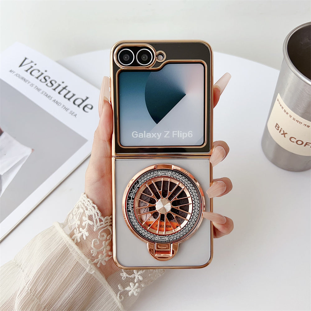 Galaxy Z Flip Series Electroplated Rotating Gyro Magnetic Case