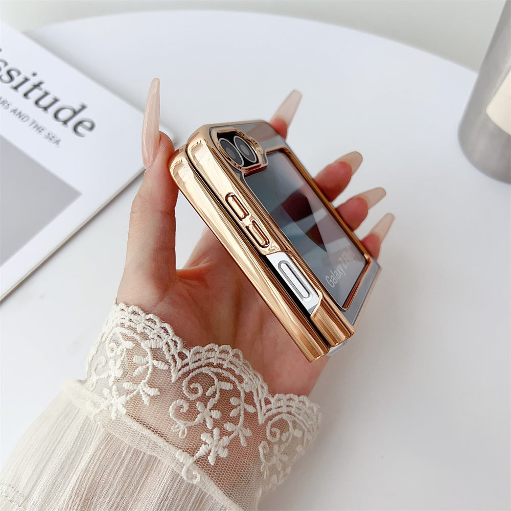 Galaxy Z Flip Series Electroplated Rotating Gyro Magnetic Case