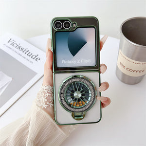 Galaxy Z Flip Series Electroplated Rotating Gyro Magnetic Case