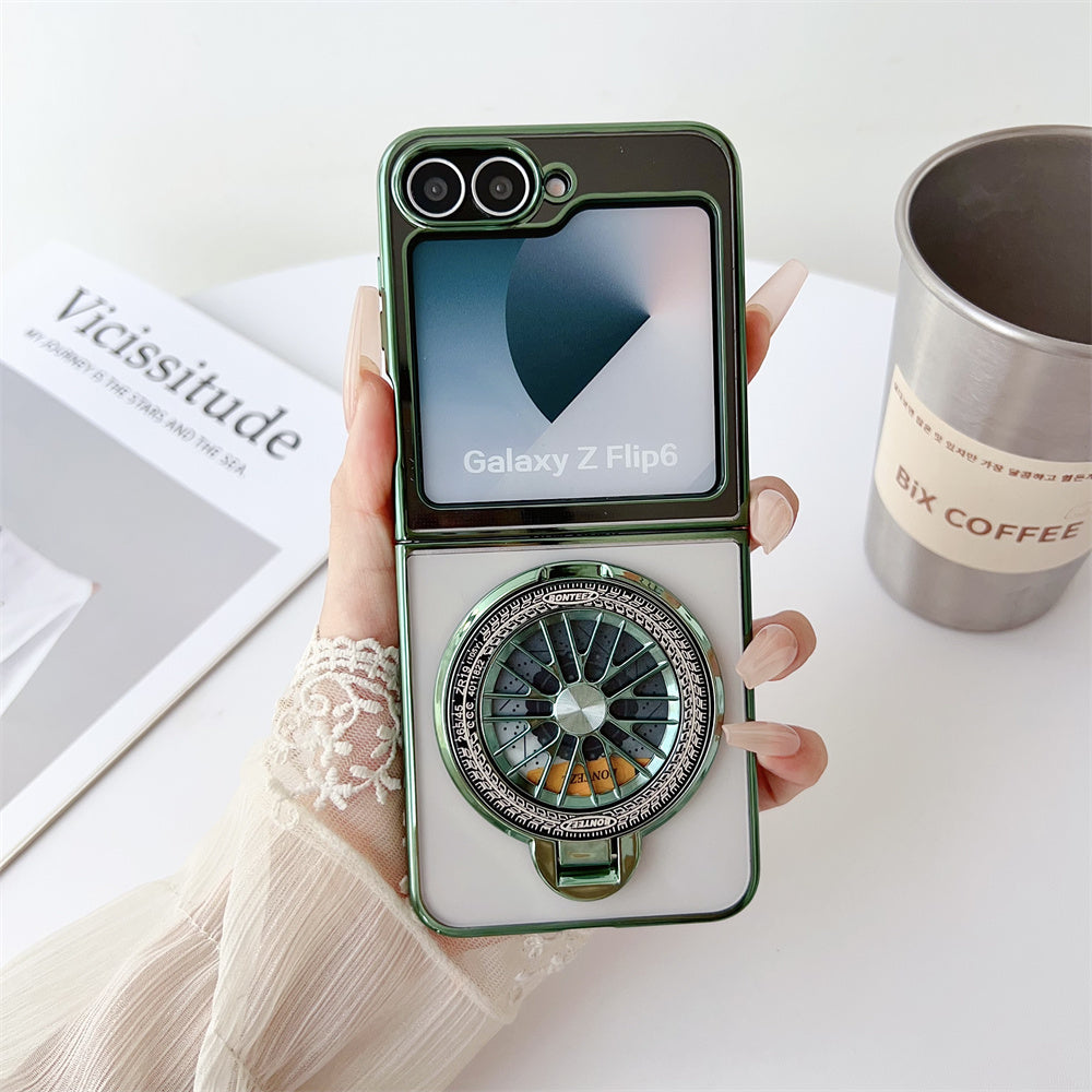 Galaxy Z Flip Series Electroplated Rotating Gyro Magnetic Case