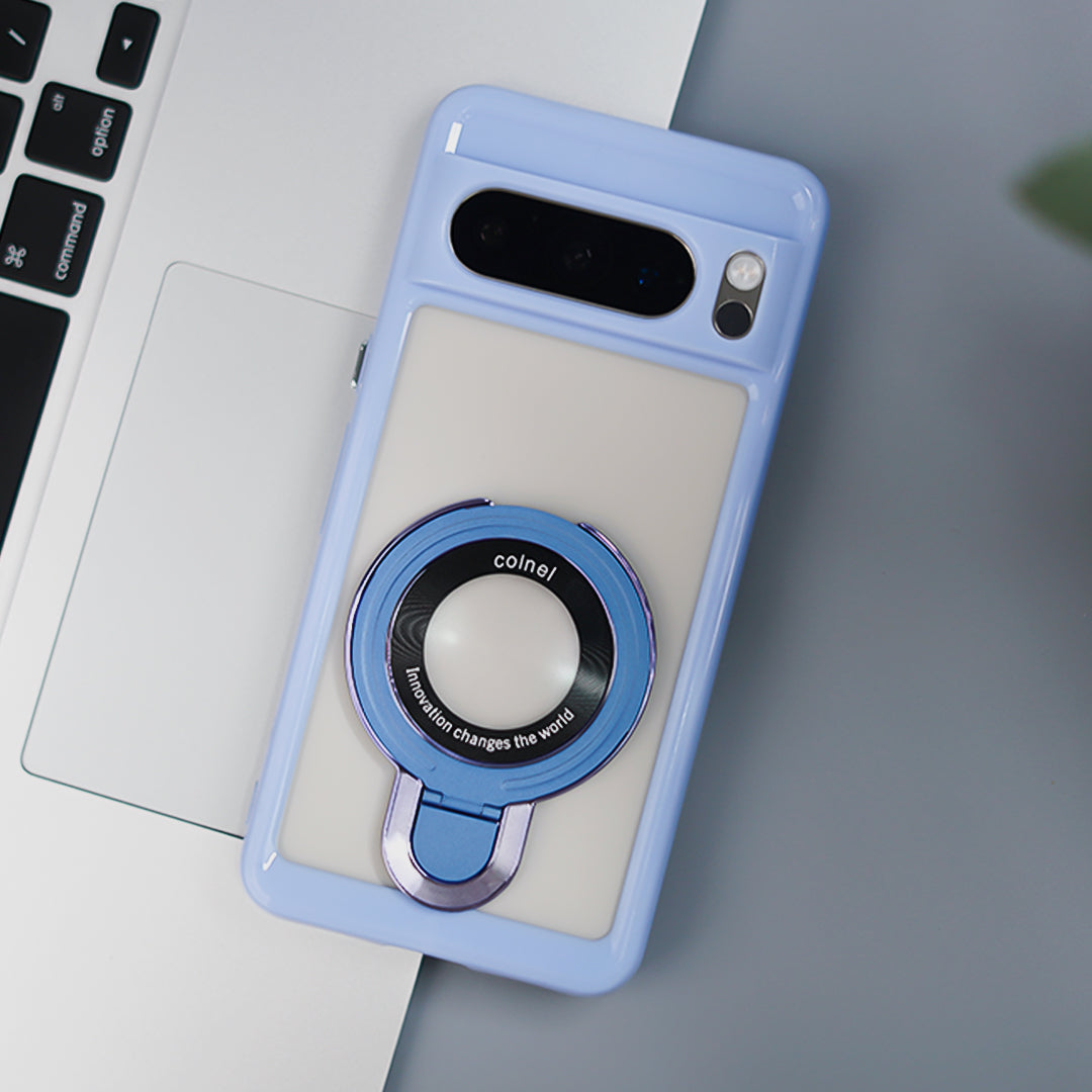 Pixel 7 Series Transparent Rotating Ring Stand Case