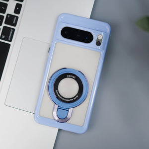 Pixel 8 Series Transparent Rotating Ring Stand Case