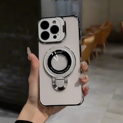 Crystal Ring Grip Lens Bracket Case - iPhone