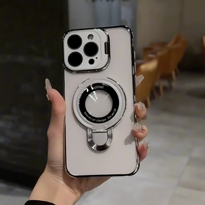 iPhone 16 Series Crystal Ring Grip Lens Bracket Case