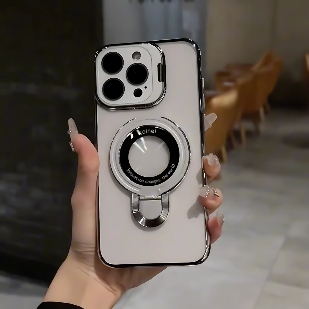 iPhone 16 Series Crystal Ring Grip Lens Bracket Case