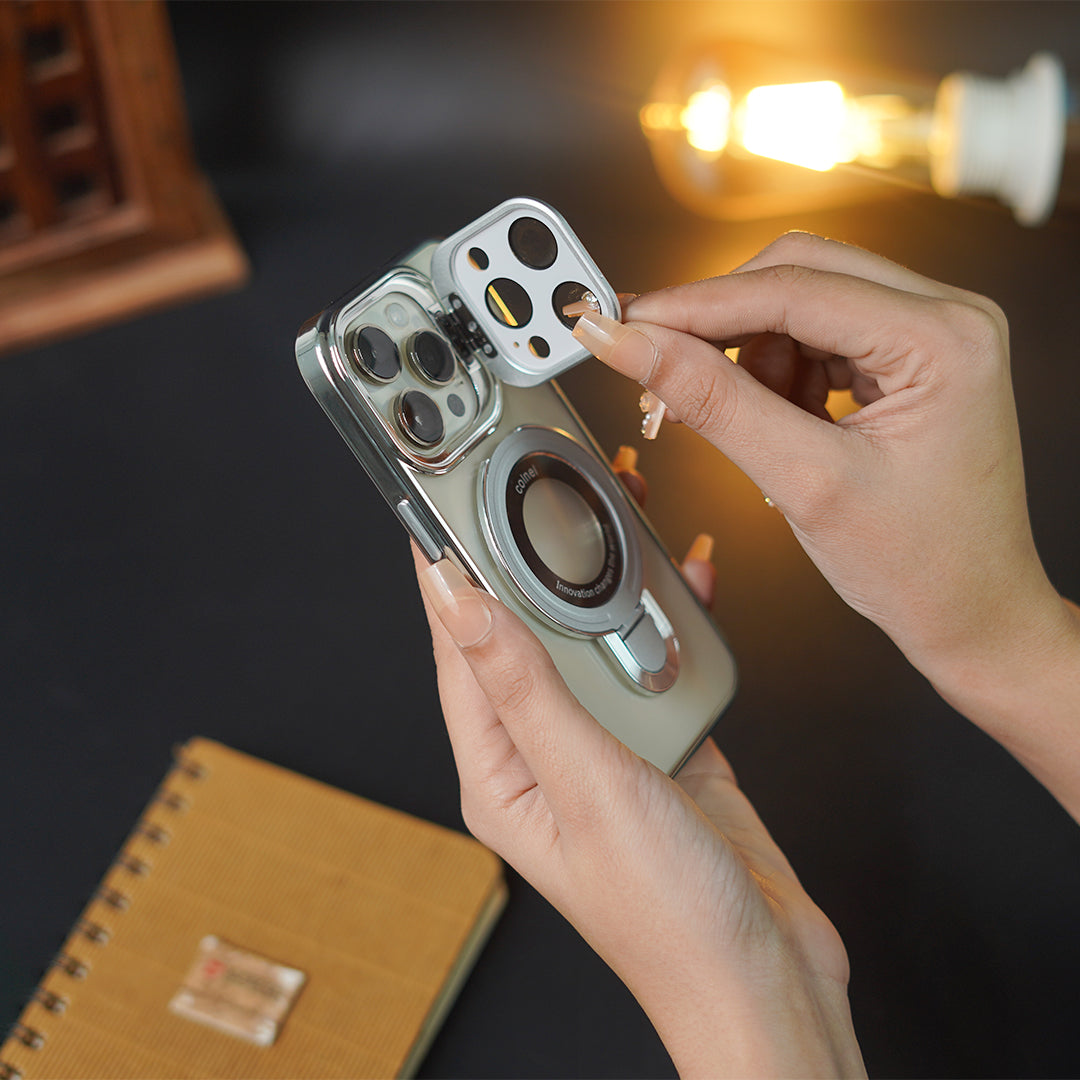 iPhone 16 Series Crystal Ring Grip Lens Bracket Case