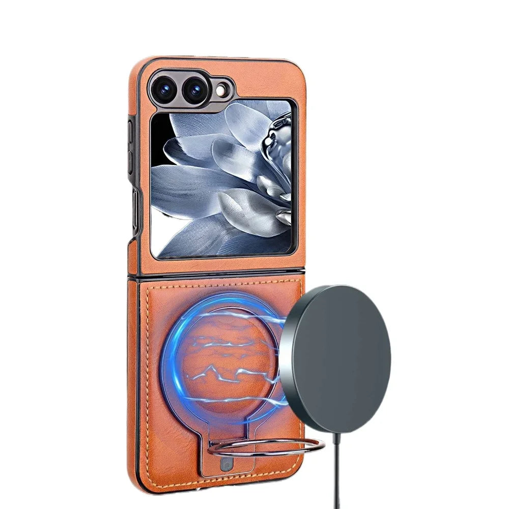 Galaxy Z Flip Series Magno Pro Leather Bracket Case