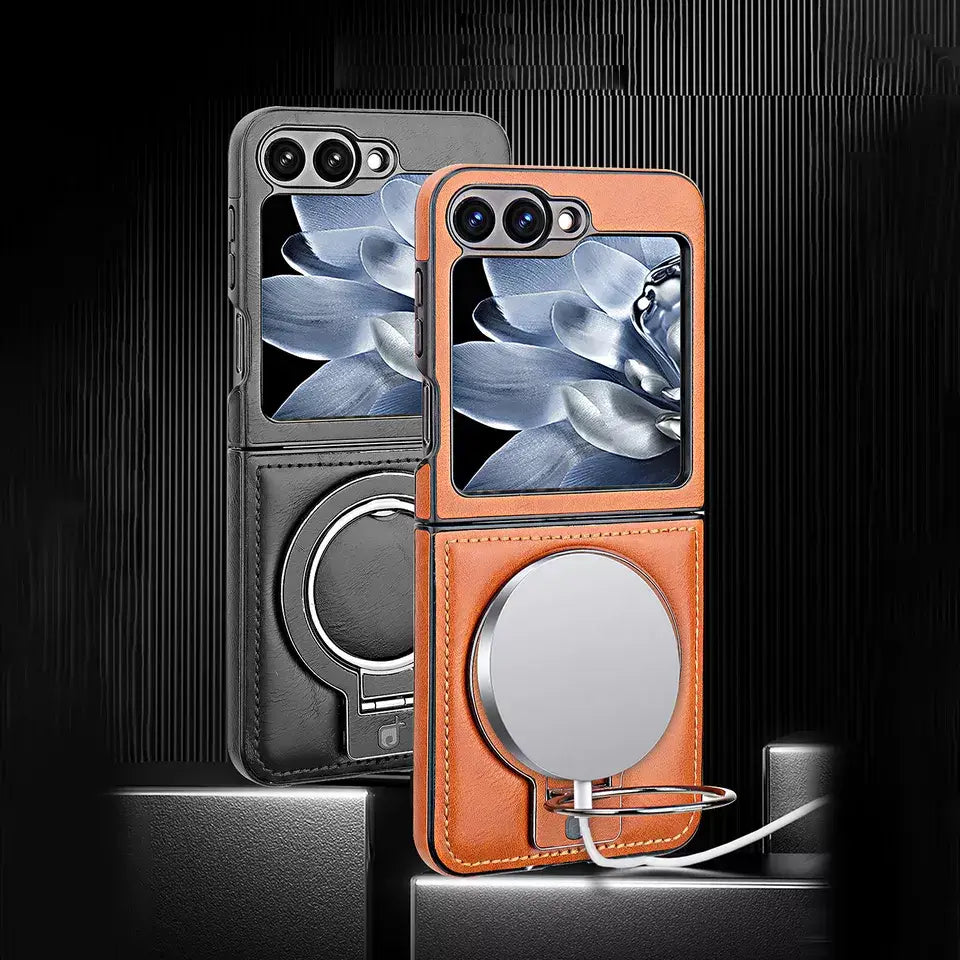 Galaxy Z Flip Series Magno Pro Leather Bracket Case