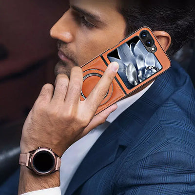 Galaxy Z Flip Series Magno Pro Leather Bracket Case