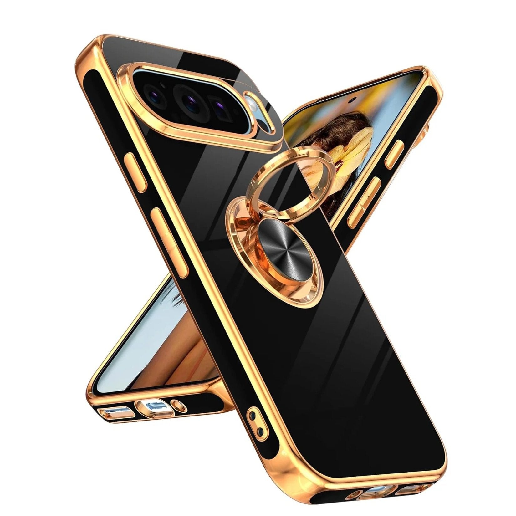 Google Pixel 8 Series Ultimate ElitePlush Metallic Ring Case