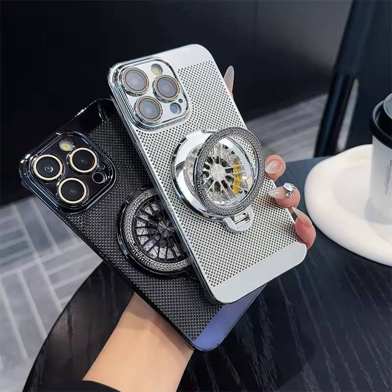 iPhone 14 Series Brilliant Spin Rotating Wheel Stand Case