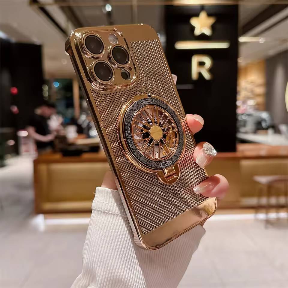 iPhone 15 Series Brilliant Spin Rotating Wheel Stand Case