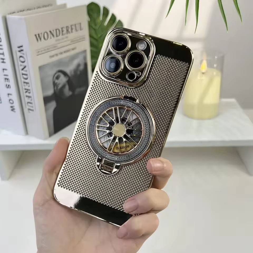 iPhone 14 Series Brilliant Spin Rotating Wheel Stand Case