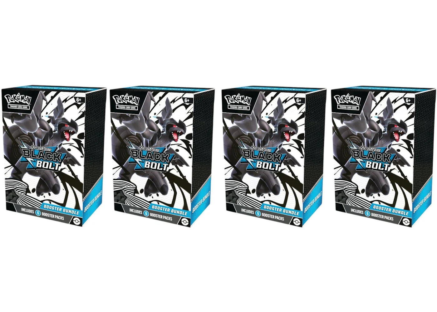 2025 Pokémon Scarlet & Violet Black Bolt Booster Bundle 4x Lot