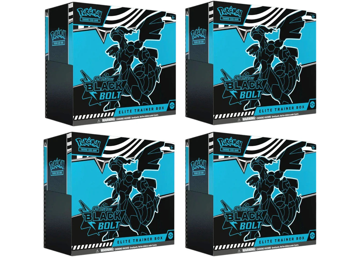 2025 Pokémon Scarlet & Violet Black Bolt Elite Trainer Box 4x Lot