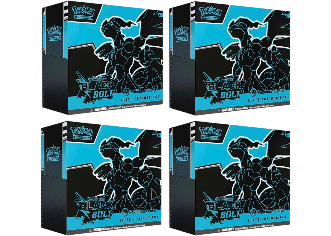 2025 Pokémon Scarlet & Violet Black Bolt Pokemon Center Elite Trainer Box 4x Lot