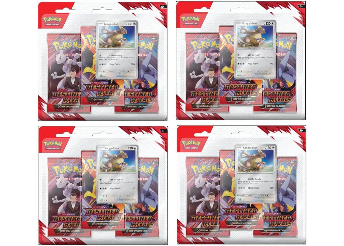 2025 Pokémon Scarlet & Violet Destined Rivals 3 Pack Blister Pack 4x Lot