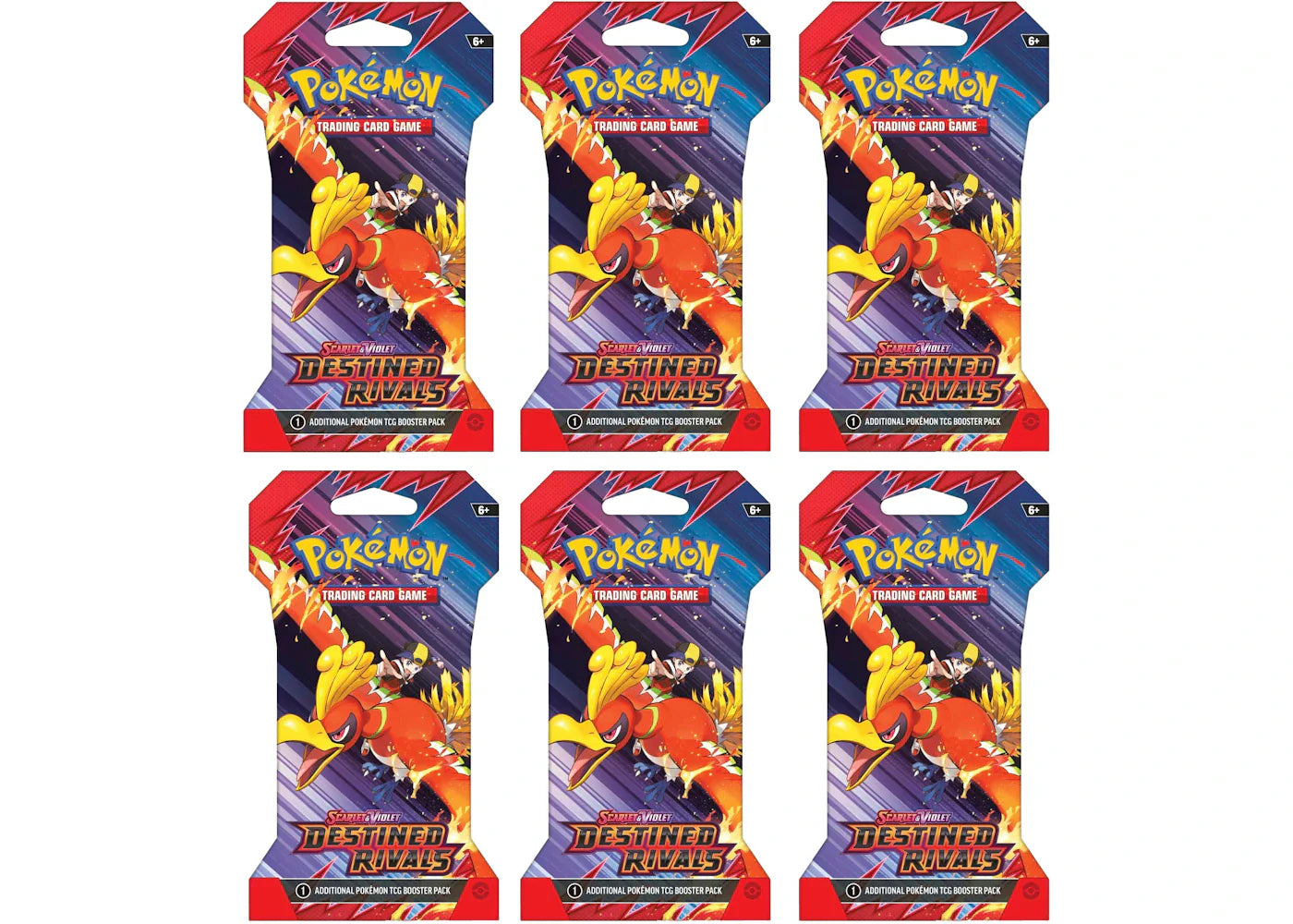 2025 Pokémon Scarlet & Violet Destined Rivals Booster Pack 6x Lot (Artwork May Vary)