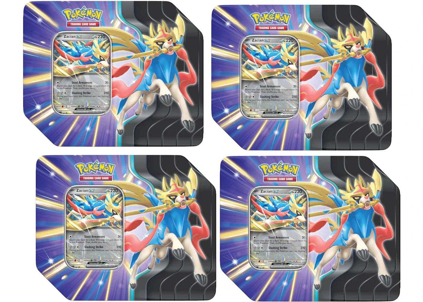 2025 Pokémon Scarlet & Violet Journey Together Zacian EX Slashing Legends Tin 4x Lot