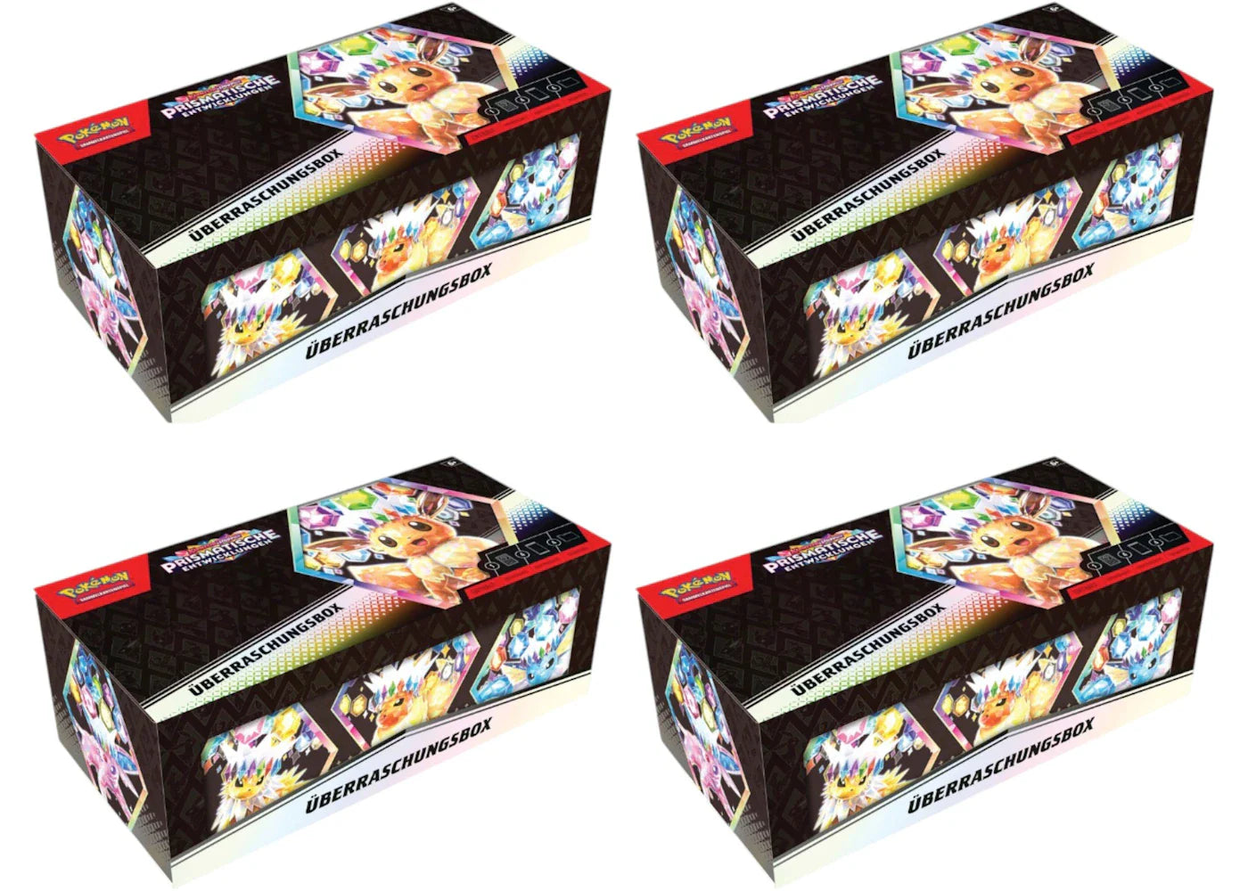2025 Pokémon Scarlet & Violet Prismatic Evoloutions Surprise Box (German) 4x Lot