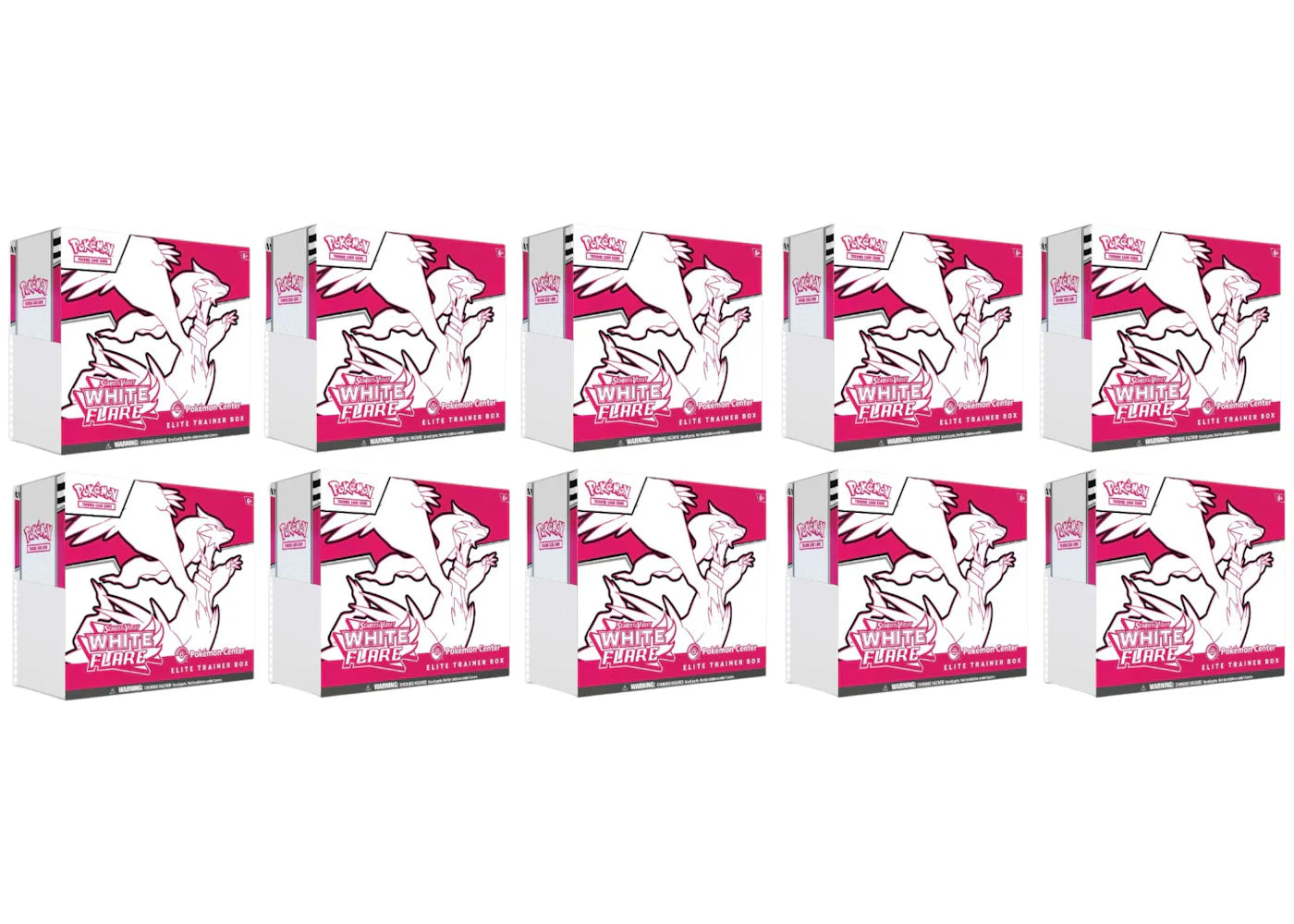 2025 Pokémon Scarlet & Violet White Flare Pokemon Center Elite Trainer Box 10x Lot