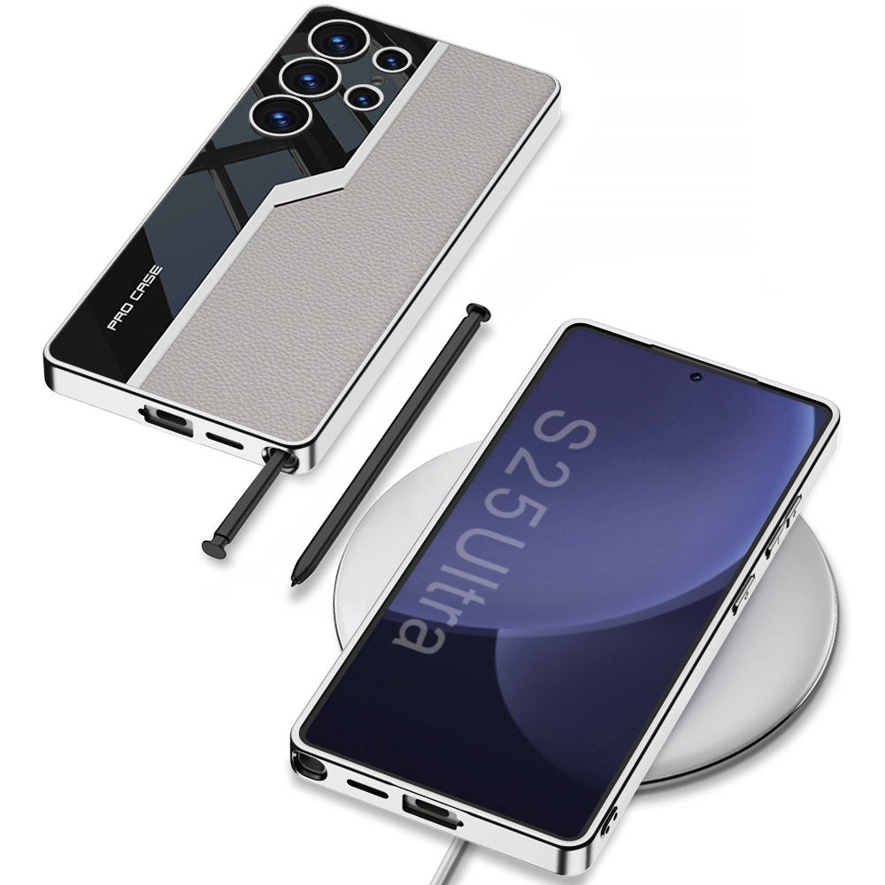 Galaxy S25 Series Quilted Classic Plain Leather Craft Case