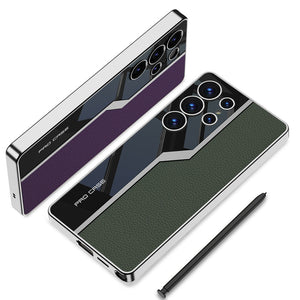 Galaxy S25 Series Quilted Classic Plain Leather Craft Case