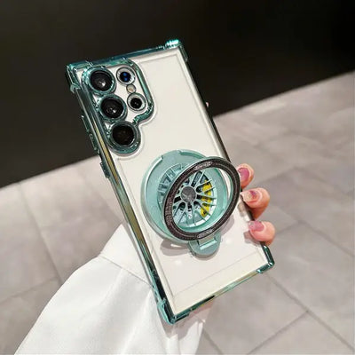Galaxy S25 Series Electroplated Rotating Gyro Magnetic Case