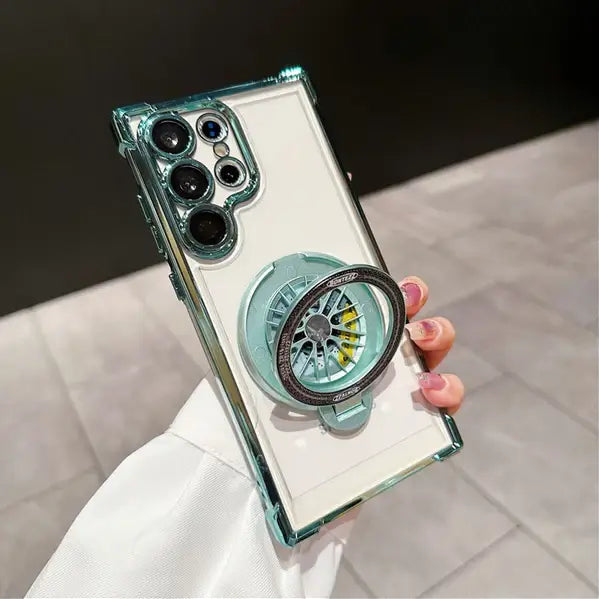 Galaxy S25 Series Electroplated Rotating Gyro Magnetic Case