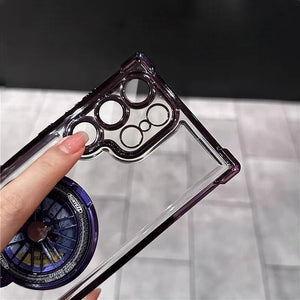 Galaxy S25 Series Electroplated Rotating Gyro Magnetic Case