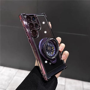 Galaxy S25 Series Electroplated Rotating Gyro Magnetic Case