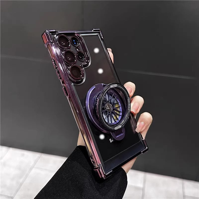 Galaxy S25 Series Electroplated Rotating Gyro Magnetic Case